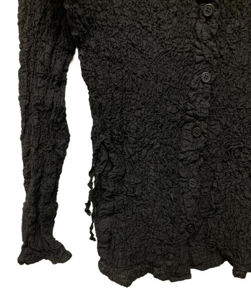 me ISSEY MIYAKE（ミーイッセイ ミヤケ）me ISSEY MIYAKE (ミーイッセイ ミヤケ) シワ加工ポロシャツ ブラック サイズ:FREEの古着・服飾アイテム