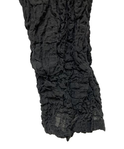 me ISSEY MIYAKE（ミーイッセイ ミヤケ）me ISSEY MIYAKE (ミーイッセイ ミヤケ) シワ加工ポロシャツ ブラック サイズ:FREEの古着・服飾アイテム
