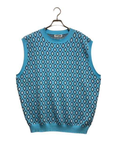 TTT MSW（ティー）TTT MSW (ティー) ニットベスト ブルー サイズ:XL 未使用品の古着・服飾アイテム