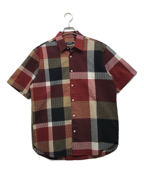 BLACK LABEL CRESTBRIDGE（ブラックレーベル クレストブリッジ）BLACK LABEL CRESTBRIDGE (ブラックレーベル クレストブリッジ) シアサッカー半袖チェックシャツ レッド サイズ:Mの古着・服飾アイテム