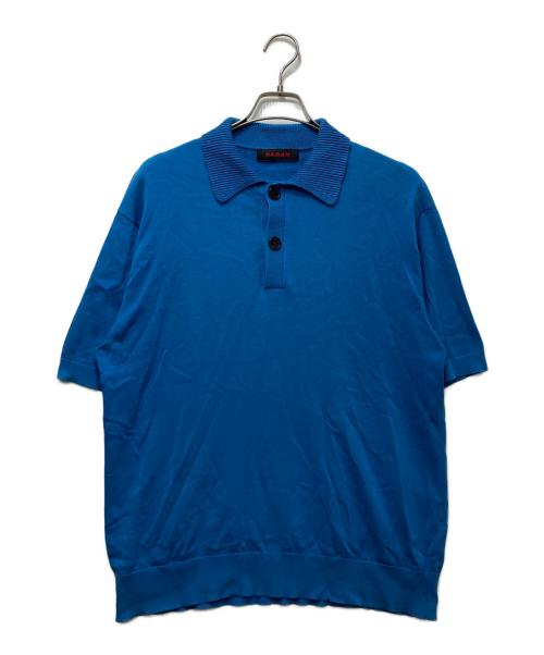 CABAN（キャバン）CABaN (キャバン) コットン ポロニットプルオーバー ブルー サイズ:Mの古着・服飾アイテム