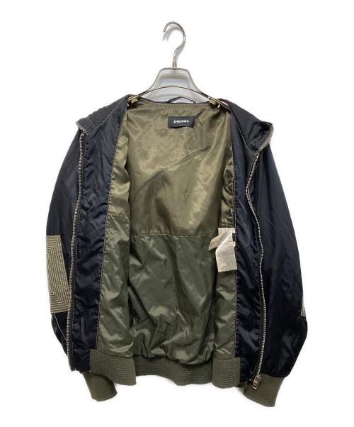DIESEL（ディーゼル）DIESEL (ディーゼル) ナイロンフーデットジャケット ブラック サイズ:Sの古着・服飾アイテム