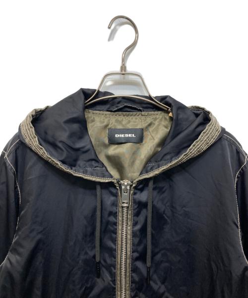 DIESEL（ディーゼル）DIESEL (ディーゼル) ナイロンフーデットジャケット ブラック サイズ:Sの古着・服飾アイテム
