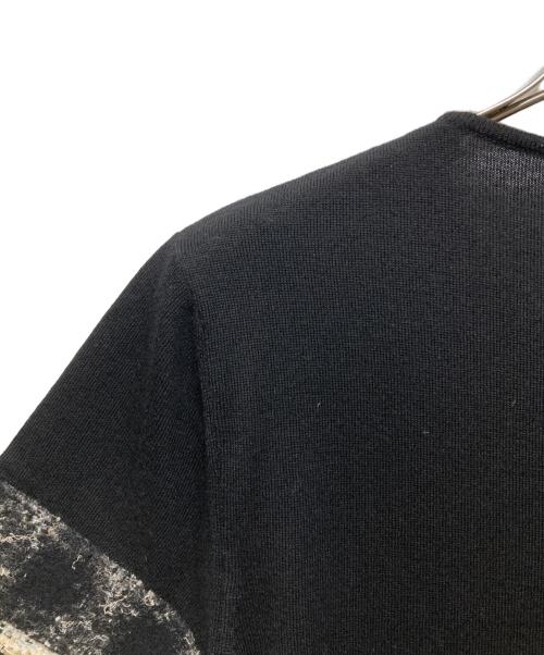 CHANEL（シャネル）CHANEL (シャネル) ツイード切替カシミヤ半袖ニット ブラック サイズ:38の古着・服飾アイテム