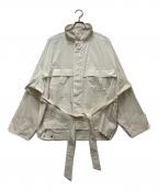 ISSEY MIYAKEイッセイミヤケ）の古着「Crumpled U ジャケット」｜ベージュ