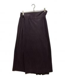 HOMME PLISSE ISSEY MIYAKE（オム プリッセ イッセイ ミヤケ）の古着「アシンメトリープリーツワイドパンツ」｜ブラウン