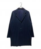 HOMME PLISSE ISSEY MIYAKEオム プリッセ イッセイ ミヤケ）の古着「プリーツコート」｜ネイビー