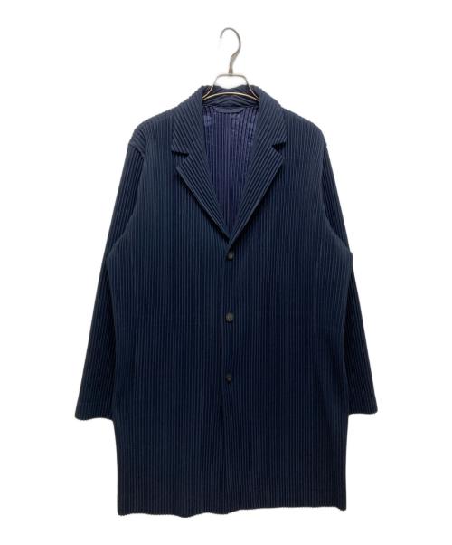 HOMME PLISSE ISSEY MIYAKE（オム プリッセ イッセイ ミヤケ）HOMME PLISSE ISSEY MIYAKE (オム プリッセ イッセイ ミヤケ) プリーツコート ネイビー サイズ:3の古着・服飾アイテム