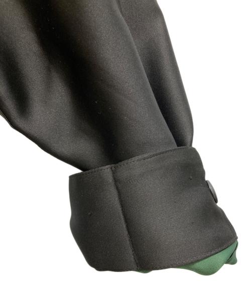132 5. ISSEY MIYAKE（132 5. イッセイ ミヤケ）132 5. ISSEY MIYAKE (132 5. イッセイ ミヤケ) ポリエステルノーカラーコート ブラック×グリーン サイズ:3の古着・服飾アイテム