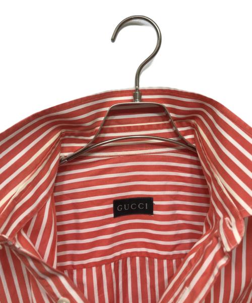GUCCI（グッチ）GUCCI (グッチ) ストライプシャツ オレンジ サイズ:41の古着・服飾アイテム