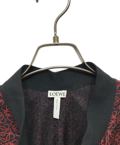 LOEWE（ロエベ）LOEWE (ロエベ) アナグラム釦総柄プリントシャツ レッド サイズ:34の古着・服飾アイテム