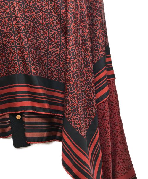 LOEWE（ロエベ）LOEWE (ロエベ) アナグラム釦総柄プリントシャツ レッド サイズ:34の古着・服飾アイテム