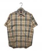 BURBERRY LONDONバーバリーロンドン）の古着「シルクリネンノバチェックリネンシャツ」｜ブラウン