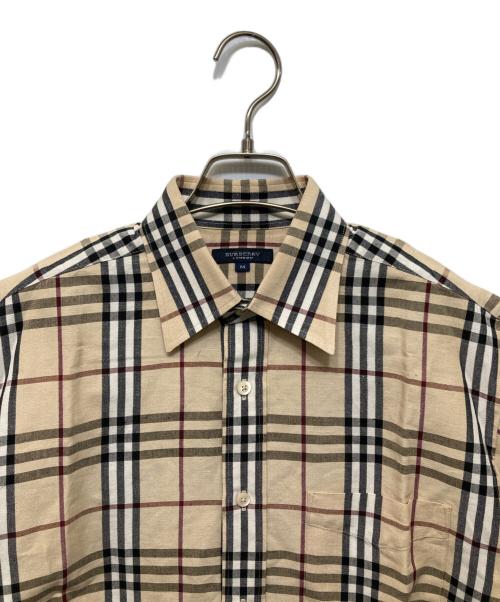 BURBERRY LONDON（バーバリーロンドン）BURBERRY LONDON (バーバリーロンドン) シルクリネンノバチェックリネンシャツ ブラウン サイズ:Mの古着・服飾アイテム