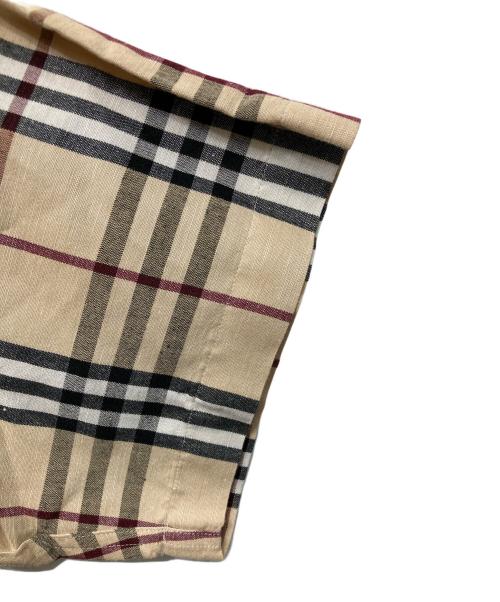 BURBERRY LONDON（バーバリーロンドン）BURBERRY LONDON (バーバリーロンドン) シルクリネンノバチェックリネンシャツ ブラウン サイズ:Mの古着・服飾アイテム