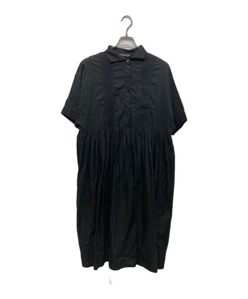 mizuiro-ind（ミズイロインド）mizuiro-ind (ミズイロインド) pin tuck waist gather waide OP 3color ブラック サイズ:FREEの古着・服飾アイテム