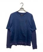 stussyステューシー）の古着「フェイクレイヤードカットソー」｜ネイビー