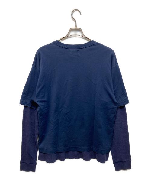 stussy（ステューシー）stussy (ステューシー) フェイクレイヤードカットソー ネイビー サイズ:Mの古着・服飾アイテム