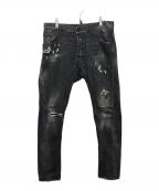 DSQUARED2ディースクエアード）の古着「ダメージデニムパンツ」｜ブラック