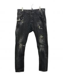 DSQUARED2（ディースクエアード）の古着「ダメージデニムパンツ」｜ブラック