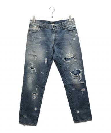 ドルガバ☆ダメージデニム☆亀梨☆イチゴ☆46美品 Dolce & Gabbana (ドルチェ&ガッバーナ) ダメージ加工 ジップフライ
