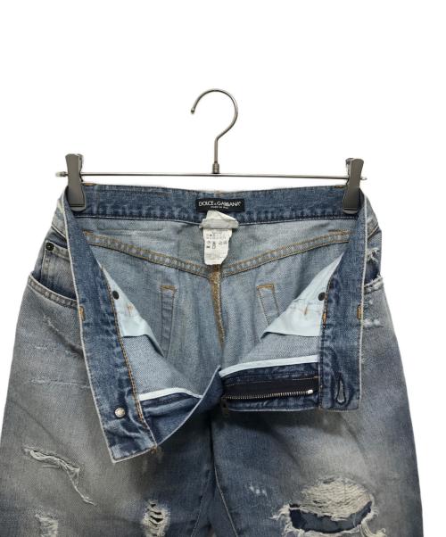 DOLCE & GABBANA（ドルチェ＆ガッバーナ）DOLCE & GABBANA (ドルチェ＆ガッバーナ) ダメージデニムパンツ インディゴ サイズ:50の古着・服飾アイテム