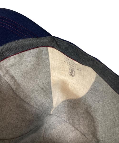 BRUNELLO CUCINELLI（ブルネロクチネリ）BRUNELLO CUCINELLI (ブルネロクチネリ) カシミヤ混キャップ　イタリア製　 ネイビーの古着・服飾アイテム