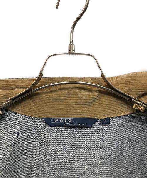POLO RALPH LAUREN（ポロ・ラルフローレン）POLO RALPH LAUREN (ポロ・ラルフローレン) 襟コーデュロイデニムトラッカージャケット インディゴ サイズ:Lの古着・服飾アイテム
