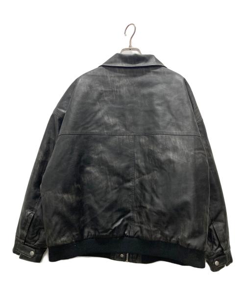 Star（スター）STAR (スター) ダメージ加工フェイクレザージャケット ブラック サイズ:Lの古着・服飾アイテム