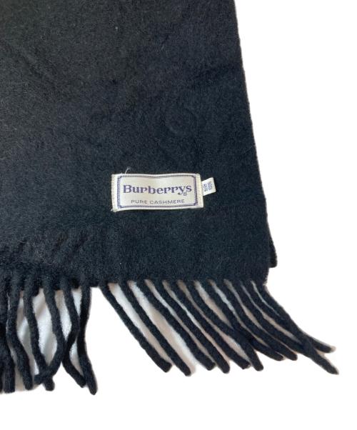 Burberry's（バーバリーズ）Burberry's (バーバリーズ) ホース刺繍カシミヤマフラー ブラックの古着・服飾アイテム