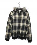 BAPE BY A BATHING APEベイプバイアベイシングエイプ）の古着「00’Ｓチェックパーカー」｜ネイビー