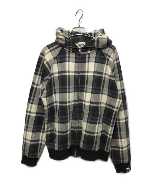 BAPE BY A BATHING APE（ベイプバイアベイシングエイプ）BAPE BY A BATHING APE (ベイプバイアベイシングエイプ) 00’Ｓチェックパーカー ネイビー サイズ:Sの古着・服飾アイテム