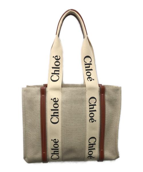 Chloe（クロエ）Chloe (クロエ) Woodyトートバッグ ミディアム ベージュの古着・服飾アイテム