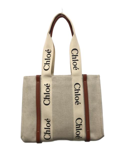 Chloe（クロエ）Chloe (クロエ) Woodyトートバッグ ミディアム ベージュの古着・服飾アイテム