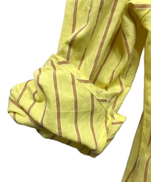 ne quittez pas（ヌキテパ）ne quittez pas (ヌキテパ) Cotton Slub Stripe Gather Sleeve Dress / 010441bl4 イエロー サイズ:-の古着・服飾アイテム