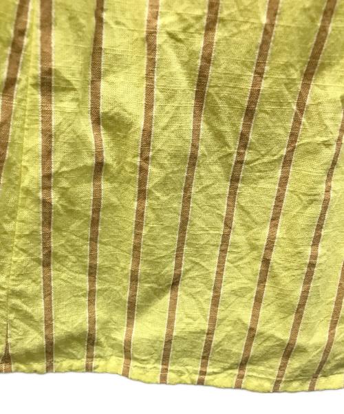 ne quittez pas（ヌキテパ）ne quittez pas (ヌキテパ) Cotton Slub Stripe Gather Sleeve Dress / 010441bl4 イエロー サイズ:-の古着・服飾アイテム