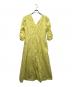 ne quittez pas（ヌキテパ）の古着「Cotton Slub Stripe Gather Sleeve Dress / 010441bl4」｜イエロー