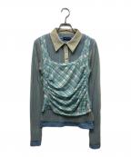 MAISON SPECIALメゾンスペシャル）の古着「Three-Piece Sheer Polo Top」｜グリーン