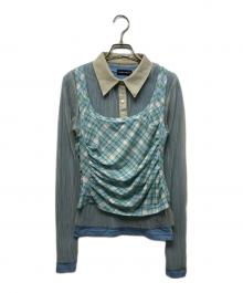 MAISON SPECIAL（メゾンスペシャル）の古着「Three-Piece Sheer Polo Top」｜グリーン
