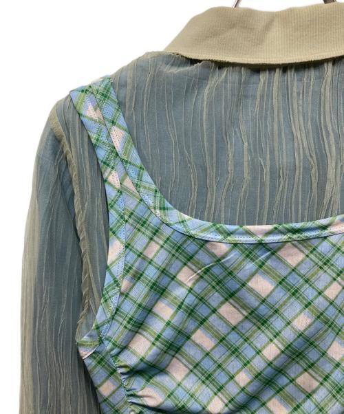 MAISON SPECIAL（メゾンスペシャル）MAISON SPECIAL (メゾンスペシャル) Three-Piece Sheer Polo Top グリーン サイズ:FREEの古着・服飾アイテム