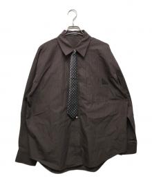 MAISON SPECIAL（メゾンスペシャル）の古着「Striped Tie Shirt / 21261315205」｜ブラウン
