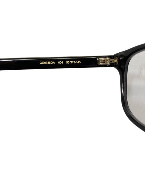 GUCCI（グッチ）GUCCI (グッチ) スクエア眼鏡 GG386OA ブラック サイズ:SIZE 55 13-145の古着・服飾アイテム