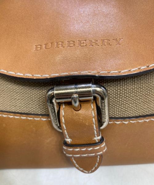 BURBERRY（バーバリー）BURBERRY (バーバリー) レザーショルダーバッグ ブラウンの古着・服飾アイテム