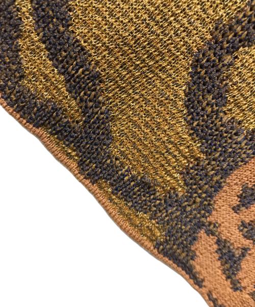 DRIES VAN NOTEN（ドリスヴァンノッテン）DRIES VAN NOTEN (ドリスヴァンノッテン) 花柄ジップアップ半袖ニット ブラウン サイズ:XSの古着・服飾アイテム
