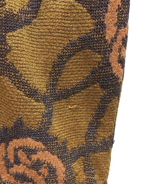 DRIES VAN NOTEN（ドリスヴァンノッテン）DRIES VAN NOTEN (ドリスヴァンノッテン) 花柄ジップアップ半袖ニット ブラウン サイズ:XSの古着・服飾アイテム