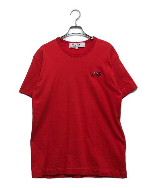 PLAY COMME des GARCONS（プレイコムデギャルソン）PLAY COMME des GARCONS (プレイコムデギャルソン) T-Shirt With Twin Emblem レッド サイズ:Lの古着・服飾アイテム