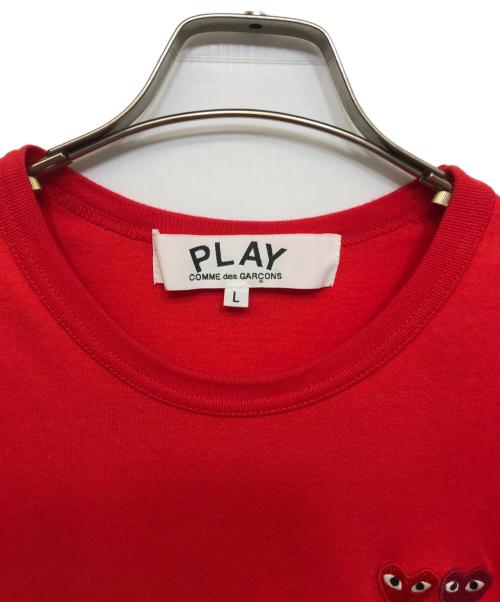 PLAY COMME des GARCONS（プレイコムデギャルソン）PLAY COMME des GARCONS (プレイコムデギャルソン) T-Shirt With Twin Emblem レッド サイズ:Lの古着・服飾アイテム
