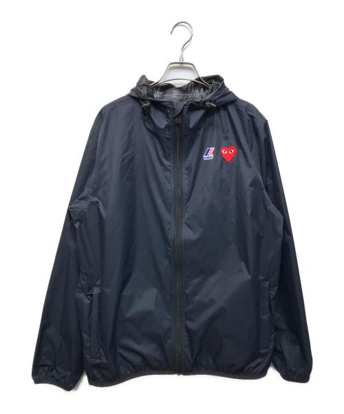 PLAY COMME des GARCONS（プレイコムデギャルソン）PLAY COMME des GARCONS (プレイコムデギャルソン) K-way (ケイウェイ) フルジップ ナイロンジャケット ネイビー サイズ:Lの古着・服飾アイテム