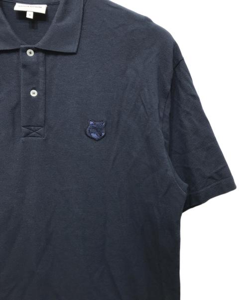 maison kitsune（メゾンキツネ）maison kitsune (メゾンキツネ) ボールド フォックスヘッド パッチ オーバーサイズ ポロ ネイビー サイズ:Mの古着・服飾アイテム