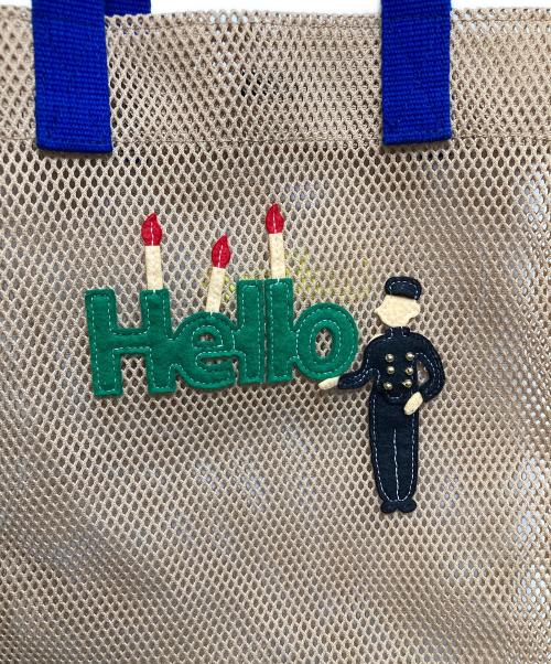 LUDLOW（ラドロー）LUDLOW (ラドロー) hello メッシュトートバッグ ブラウンの古着・服飾アイテム